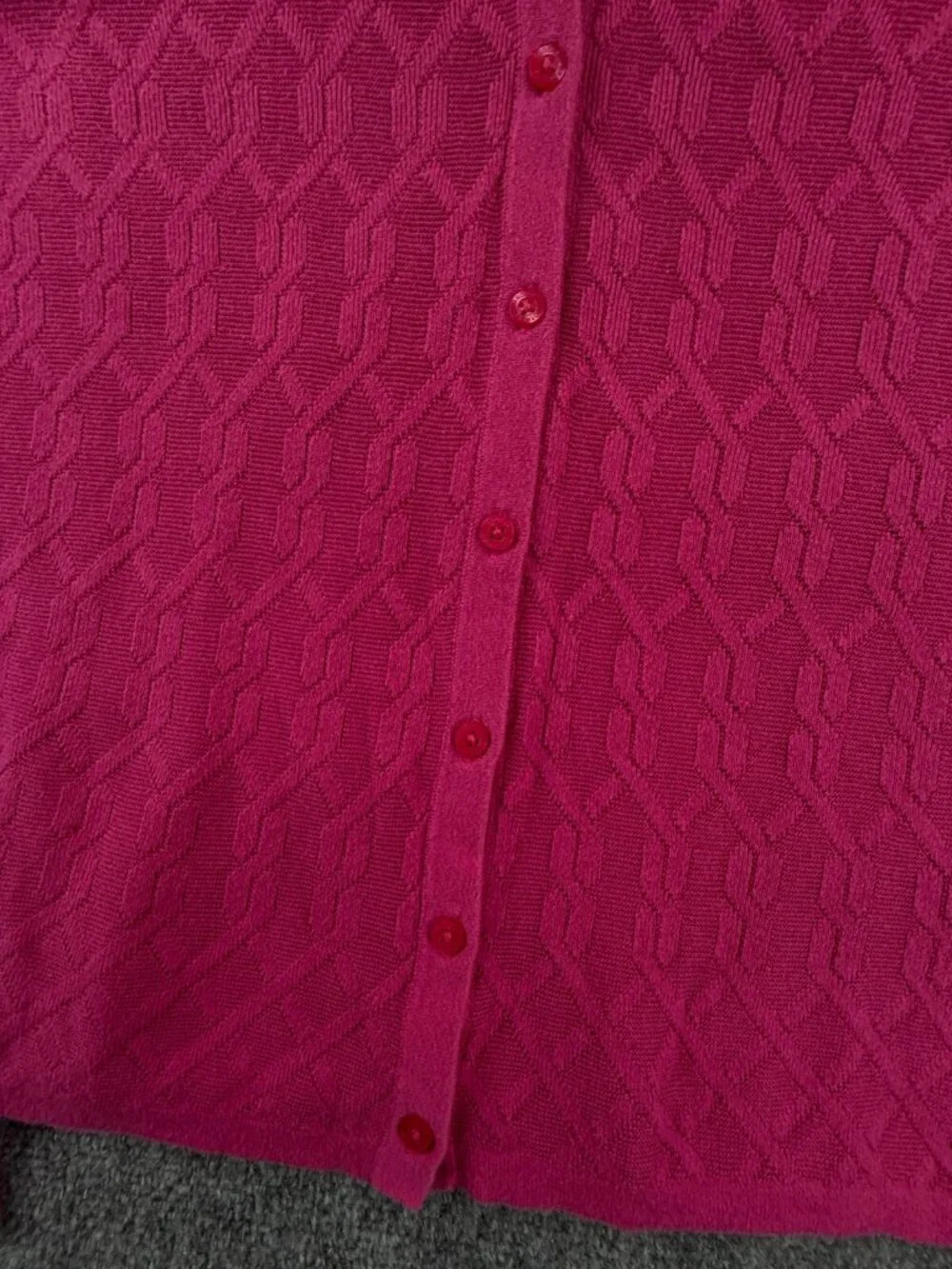 Brooks Brothers Pink Cardigan Sweater Knit XL Textured Long Sleeve Rayon Cotton
